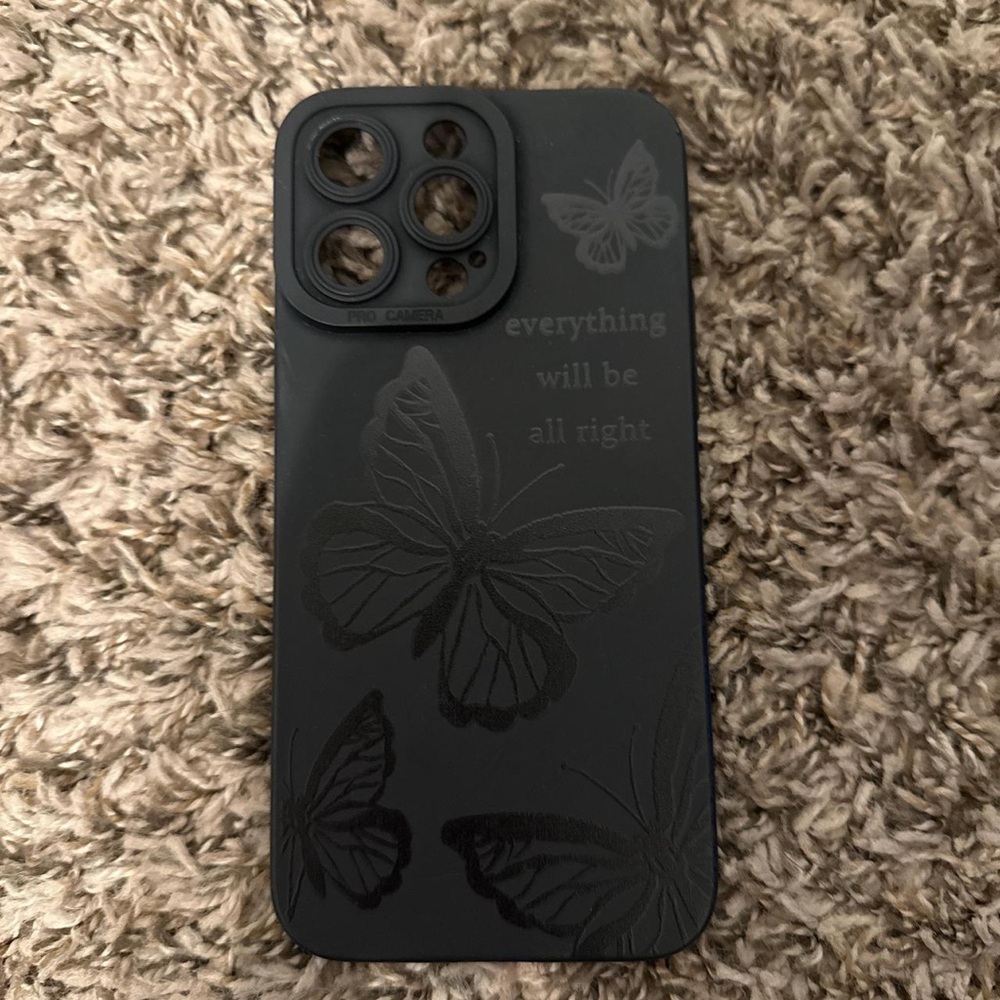 Apple Black Butterfly Design Phone Case